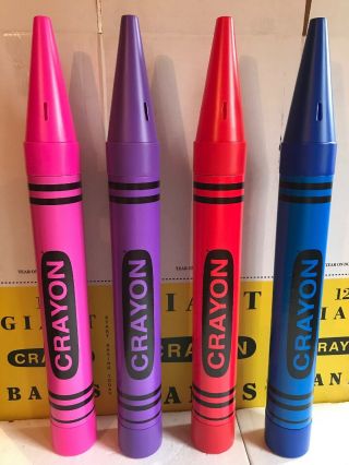 Set Of Four Different Crayola Crayon Coin Banks 35” Fantazia 1988 Stock
