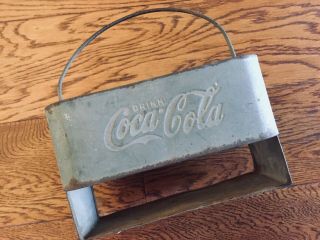 Vintage Drink Coca Cola Metal 6 Pack Carrier 7