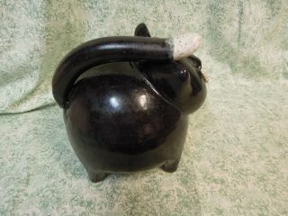 LC - 922 PIGGY BANK - Black CAT ; ceramic pottery made in Sodus Point,  NY 4