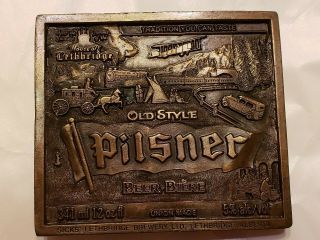 Old Style Pilsner Canadian Beer Belt Buckle (bergamot Brass 1977)