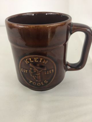 Klein Tools 125th Anniversary Coffee Mug Embossed Lineman Pfaltzgraff 1982