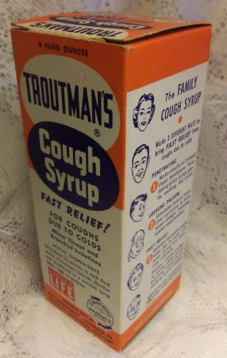 Vintage 1950s General Store Troutman ' s Cough Syrup RARE Medicine Cabinet Item 4