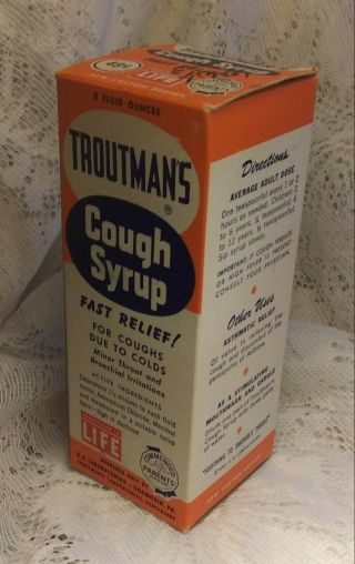 Vintage 1950s General Store Troutman ' s Cough Syrup RARE Medicine Cabinet Item 5