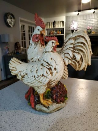 Ceramic Hand Painted Rooster/chicken 14 "