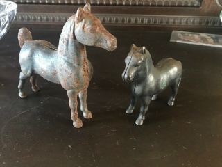 2 Antique Cast Iron Horse Banks - (1 Is Arcade Toy)