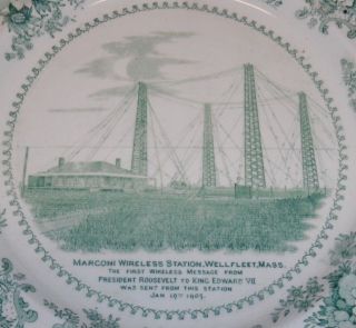 Antique W.  Adams For Everett I Nye Plate Marconi Wireless Station Wellfleet Mass 2