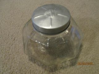 Vintage 1922 Aridor Co.  Glass Tobacco Jar Chicago,  Il