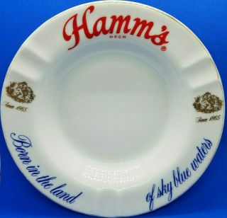 Set of 3 Vintage ceramic Hamms beer ashtrays 2