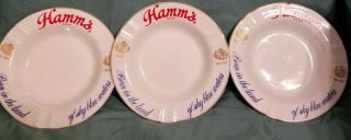 Set of 3 Vintage ceramic Hamms beer ashtrays 4