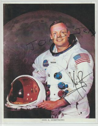 Neil Armstrong,  Apollo 11 Signed Rp 8x10 Color Photo - Official Nasa Photo