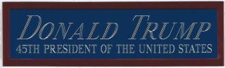 Donald Trump Usa 45th President Nameplate For Your Autographed Signed Book - Photo