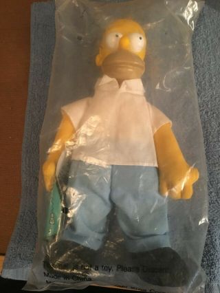 1990 The Simpsons Burger King Homer Simpson Plush Doll Never Opened