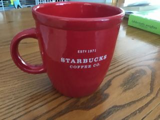 Starbucks Coffee Company 16 Oz Red Barista Mug Cup 2001 Estd 1971 In Euc