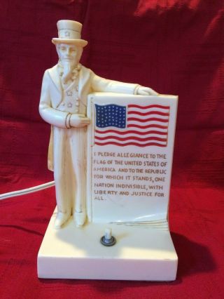 Vintage Stanley Home Products Uncle Sam Pledge Allegiance Night Light/bank