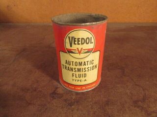 Vintage Oil Can Veedol Flying V Automatic Transmission Fluid Car Truck Auto