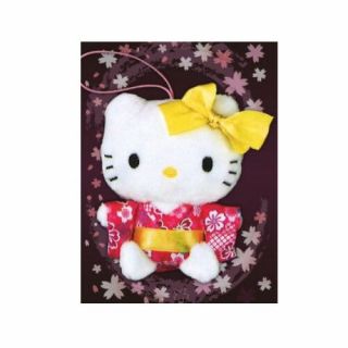 Eikoh Hello Kitty Deer Cherry Pattern Kimono 8cm Keychain Plush E73694 Usa