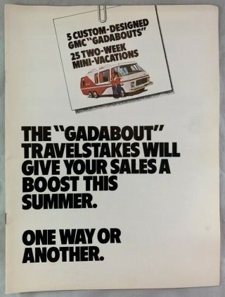 1977 Gmc Motorhome Coca Cola Gadabout Auto Promo Advertising Brochure