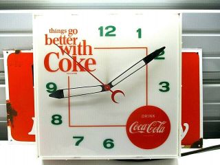 Vintage Coca Cola Clock Sign Things Go Better With Coke Clock Neon Repair