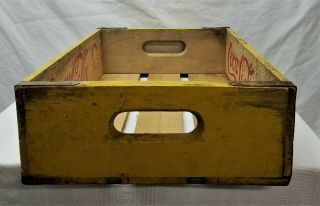 Coca Cola Vintage 1967 Yellow Wooden Crate Carrier Box Coke Bottles CHATTANOOGA 3