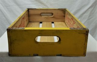 Coca Cola Vintage 1967 Yellow Wooden Crate Carrier Box Coke Bottles CHATTANOOGA 4