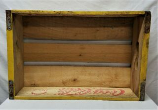 Coca Cola Vintage 1967 Yellow Wooden Crate Carrier Box Coke Bottles CHATTANOOGA 5