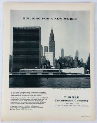 1952 Vintage Turner Construction Company Building For A World Print Ad