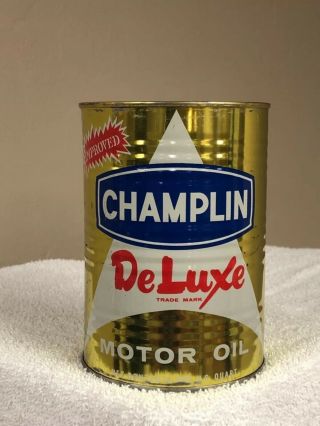Vintage.  Near.  Champlin.  Full.  All Metal Oil Can.  Enid,  Oklahoma
