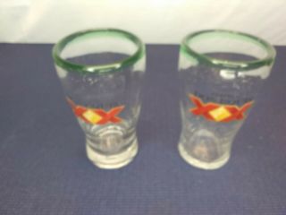 2 Dos Equis Xx Cerveza Hand Blown 6” Pint Glasses Freckled Thick Heavy