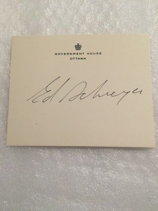 Ed Schreyer Signed Card Governor General Of Canada