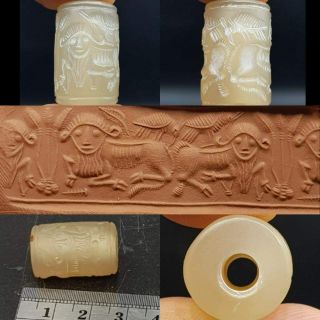 Sassanian Old Unique Wonderful Seal Intaglio Stone Bead 27