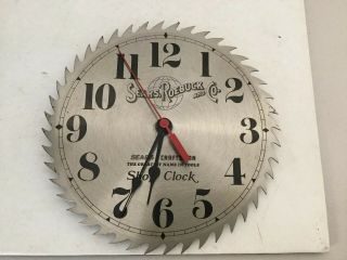 Vintage Sears Craftsman Roebuck And Co.  Saw Blade Shop Clock 10 "