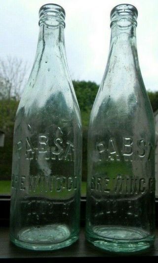 2 Dif.  Rare Vintage Pabst Blue Ribbon Beer Embossed Bottles Milwaukee Wisconsin