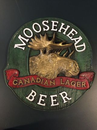Rare Moosehead Canadian Lager Beer 3d Bar Sign 14”