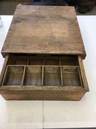 Antique Vintage Wood Cash Drawer Till W/ Bell And Locks Unique Oak?
