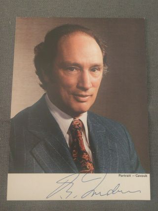 Pierre Trudeau Prime Minister Of Canada Signed Photo With Letterhead From Office