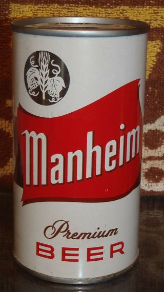 Bottom Opened Manheim Premium Flat Top Beer Can Reading Pennslyvania