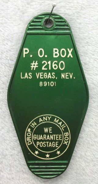 Vtg.  Plastic Hotel Motel Room Key Fob Chain Ring From Las Vegas Nevada Htf 2160