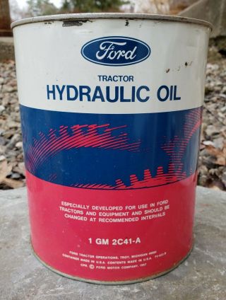 Vintage Ford Tractor Hydraulic Oil 1 Gallon Can Full Nos