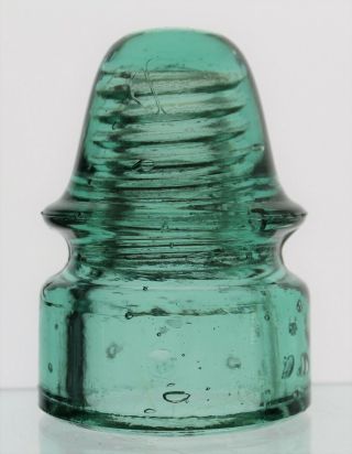 Green Aqua Cd 134 Dot ‘k.  C.  G.  W & ‘fairmount’ Blotted Out Glass Insulator