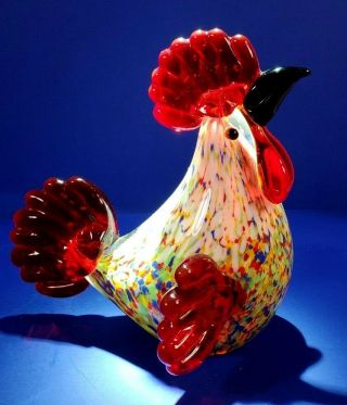 Hand Blown Art Glass Rooster -