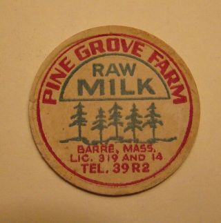 Pine Grove Farm Dairy Barre,  Mass.  Ma Spruce Trees 1 5/8s Milk Bottle Cap