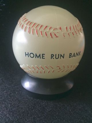 Vintage Milk Glass Home Run Baseball Bank Collectors Sports