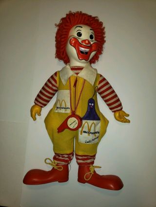 Vintage 1978 Hasbro Ronald Mcdonald Clown Whistle Plush Doll 21 " 22 "