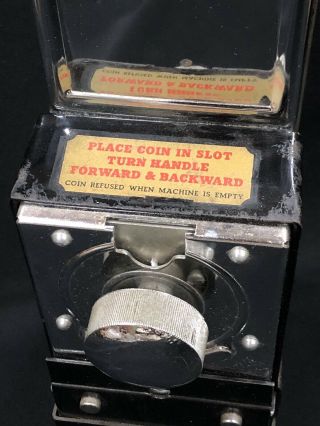 Patented 1923 Harmon Amco Chrome Plated.  25 Cent Condom Vending Machine with Key 6
