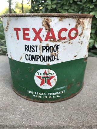 Vintage Texaco Rust Proof Compound - L 5lbs Can With Contents