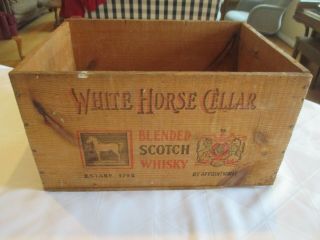 Vintage White Horse Cellar Wooden Crate 3