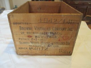Vintage White Horse Cellar Wooden Crate 5