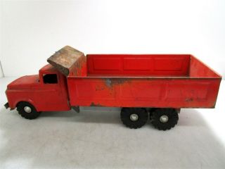 Vintage Wyandotte Toys Red Pressed Steel Dump Truck Made in USA Toy Vehicle 6