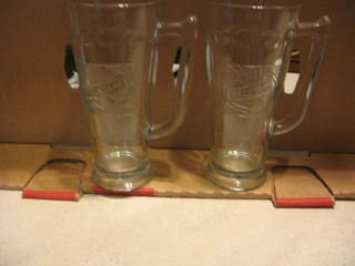 Set Of 2 Vintage Falstaff Beer Glass Mugs,  Thumbprint Style,  Barware