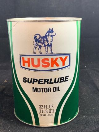 Vintage 1 Quart Husky Superlube Non Detergent Motor Oil Can Empty